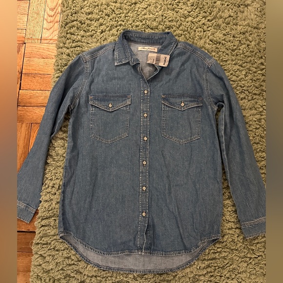 Mavi Tops - NWT Mavi Jeans Denim Western Ruffle Button Down Shirt Size Small